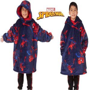 NWT Marvel Spider Man Kids' Hoodie, Hooded Oversized Fleece Blanket One Size